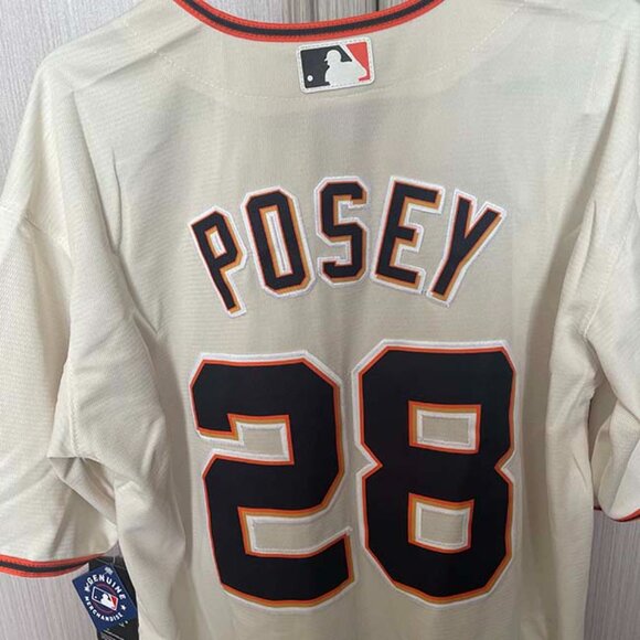 Mens Buster Posey #28 Cream San Francisco Giants Big & Tall Jersey - Picture 5 of 5